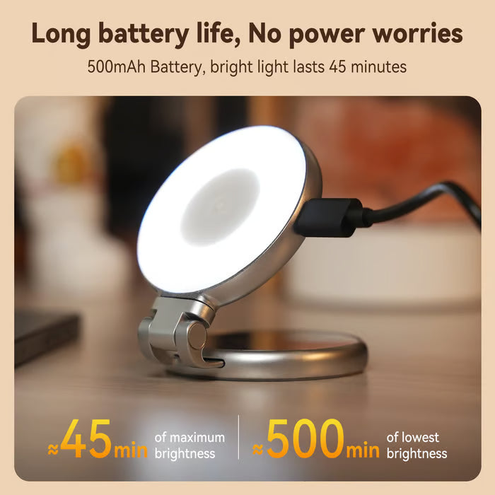 Twilagleam Magnetic Phone Selfie Beauty Light — Mini Three-Color Temperature Portable Selfie Mirror with Rotating & Extendable Pocket Light